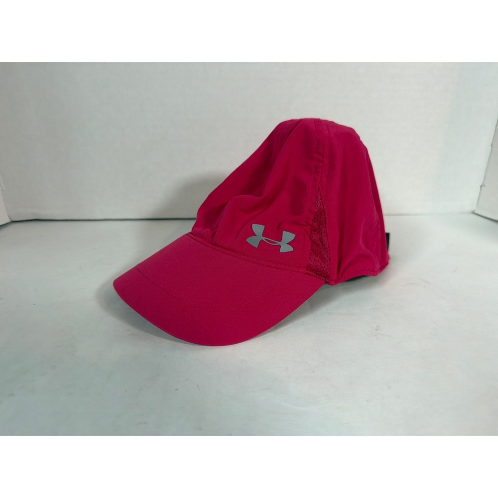 Under Armour Womens Pink Performance Running Hat Reflective Logo Mesh Cap